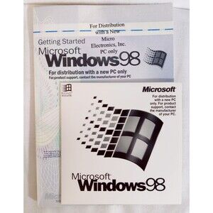 MICROSOFT WINDOWS 98 FIRST EDITION CD Sealed NEW with Manual-Key maybe used